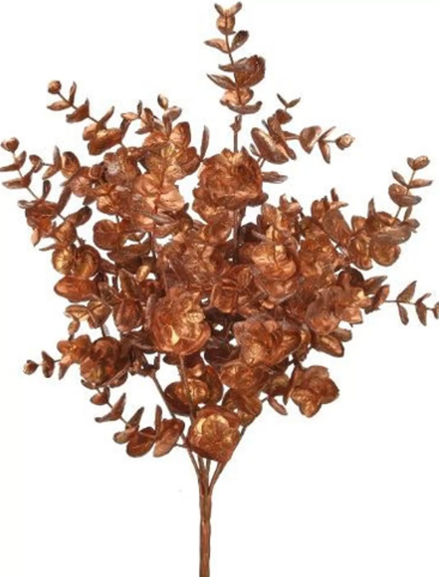 Discount Treetime 17" GLITTER METALLIC EUCALYPTUS SPRAY BUSH BRONZE AND GOLD