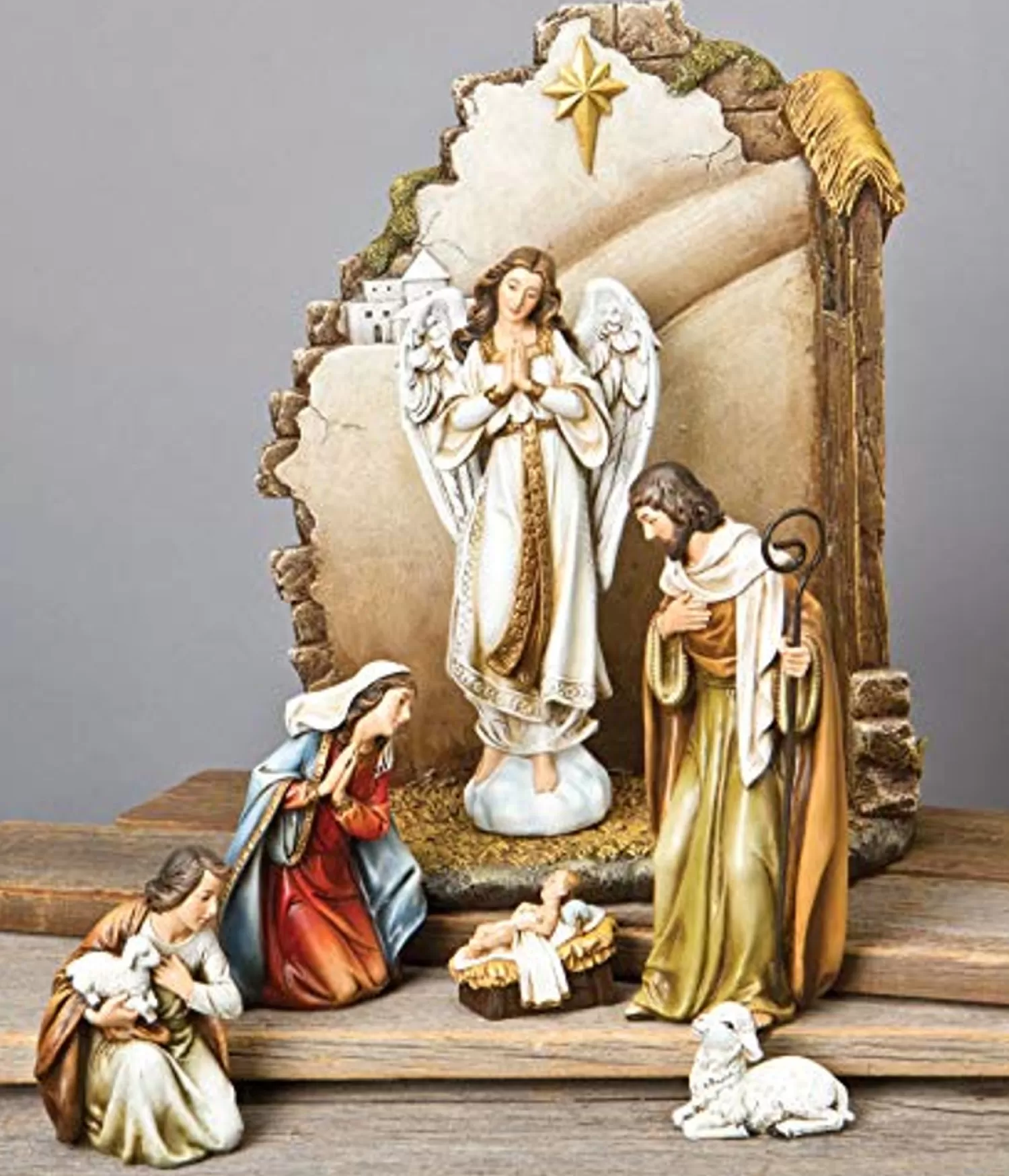 Flash Sale Treetime 7-Piece Nativity Set With Back Wall