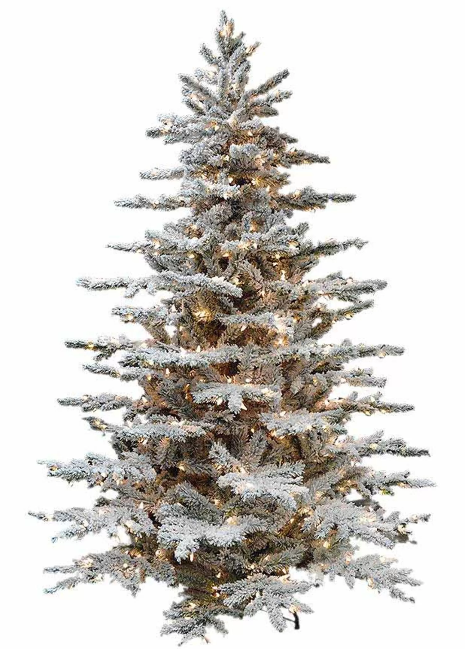 Store Treetime 9' Flocked Layered Lucerne - ColorChange LED