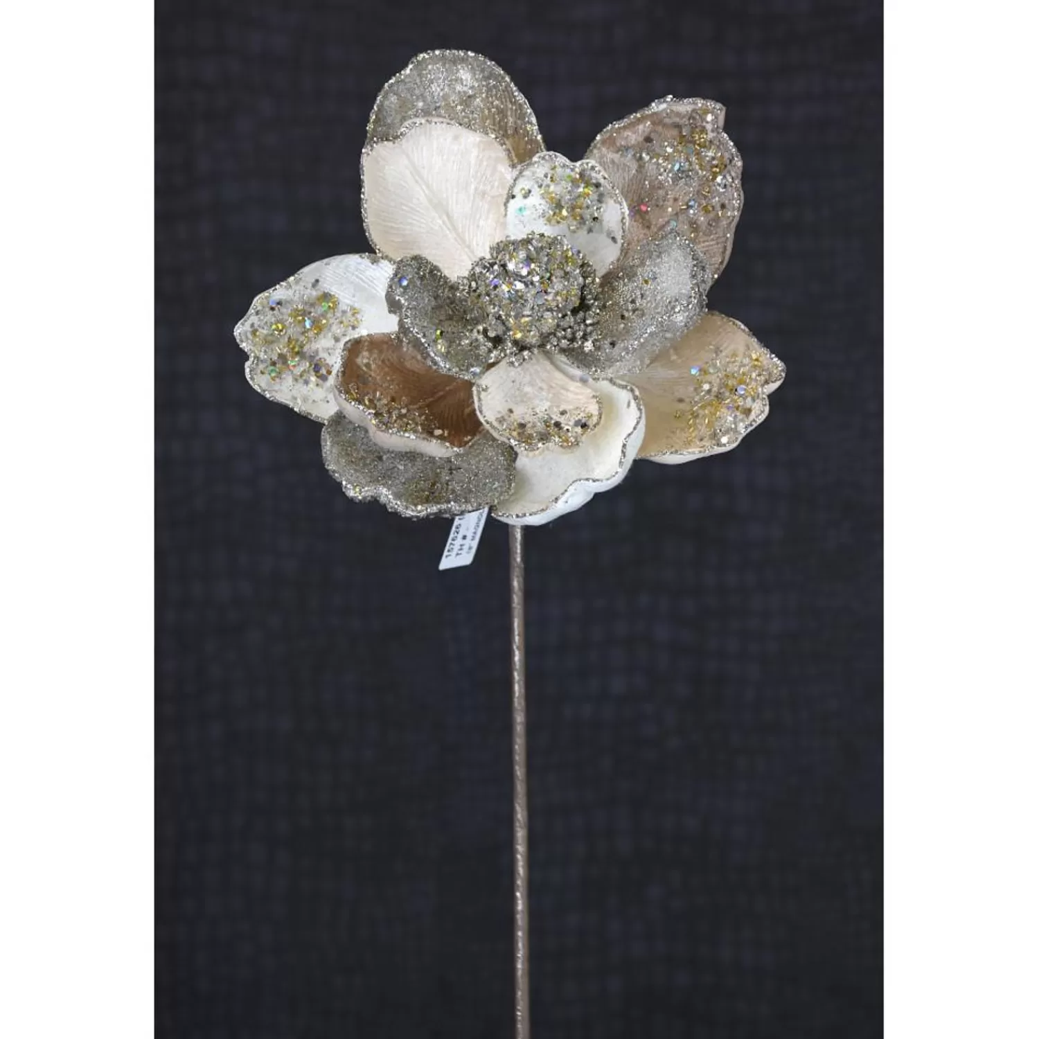 Discount Treetime Champagne Platinum Jeweled Glitter Magnolia Stem