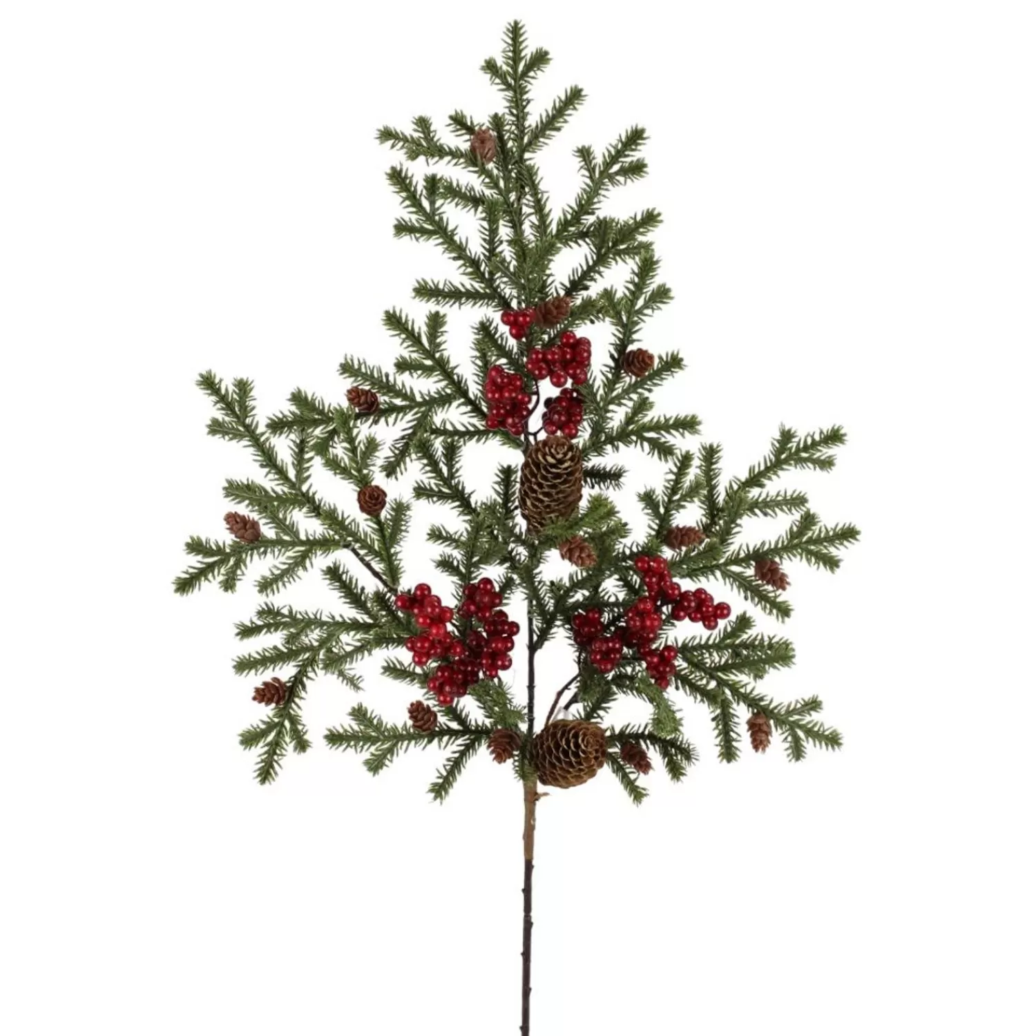 Clearance Treetime Grn/Red Pine Berry Cones Spray 28"