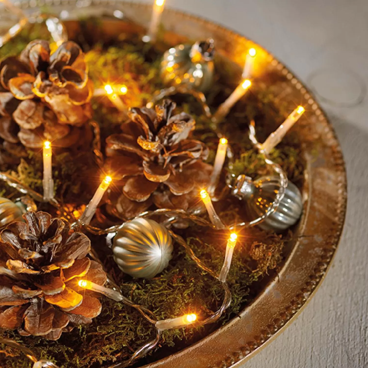New Treetime LED Battery Operated Warm White 23ft. Light Set With Translucent Wire