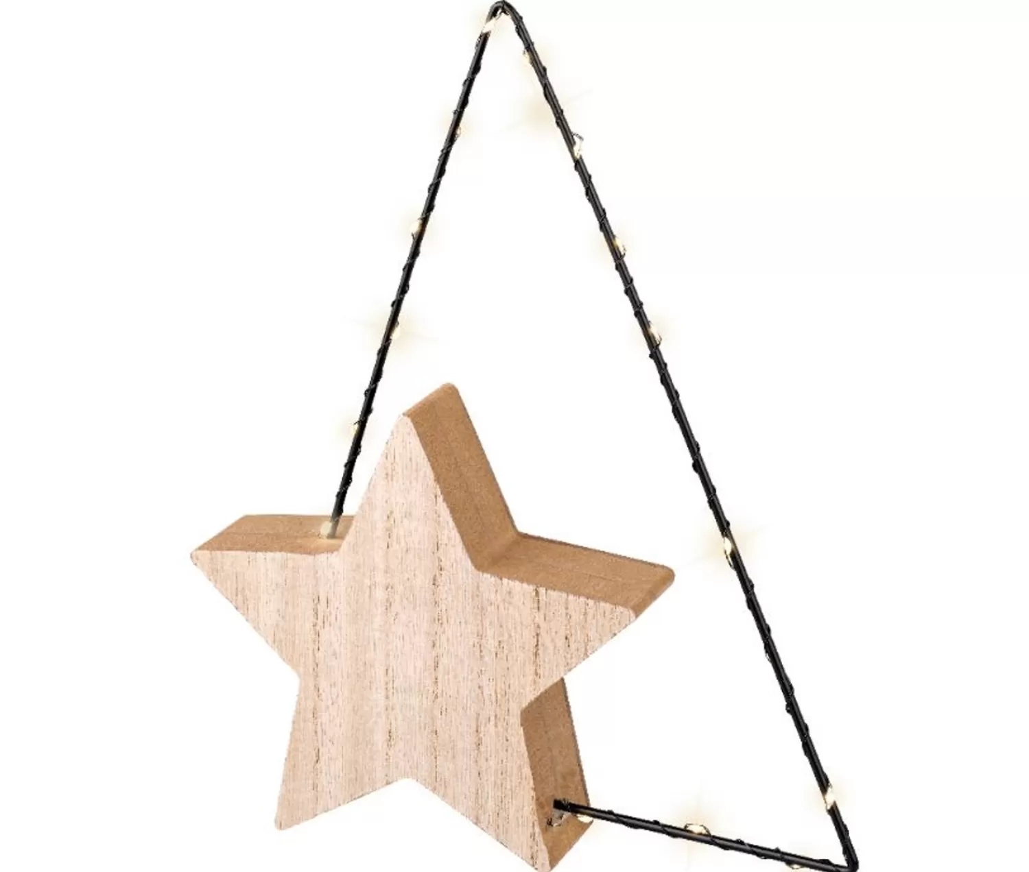 Discount Treetime Micro LED Tree Frame With Wood Star 11.8"