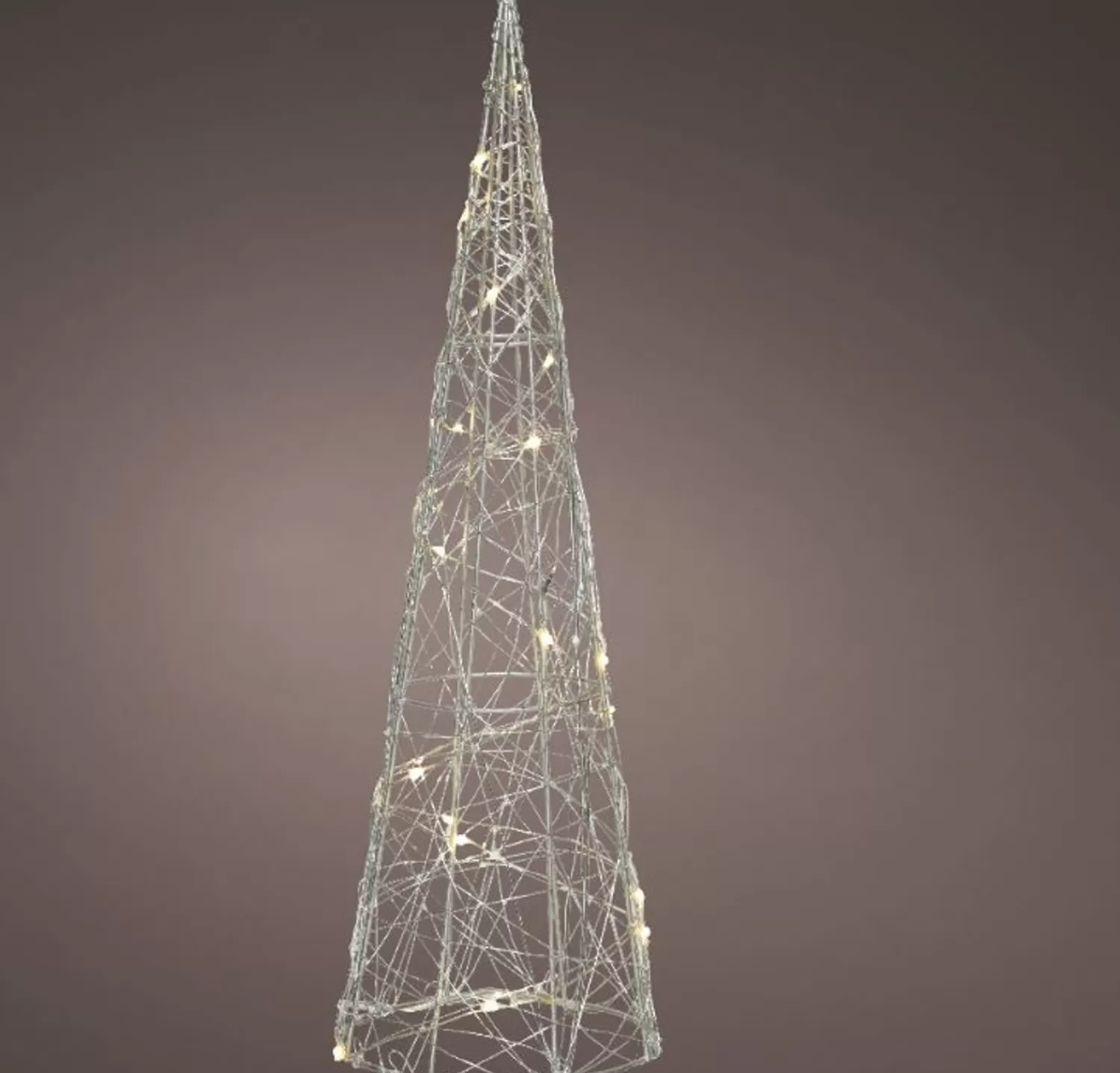 Cheap Treetime Micro Warm White LED Silver Metal Cone Tree 23.6"