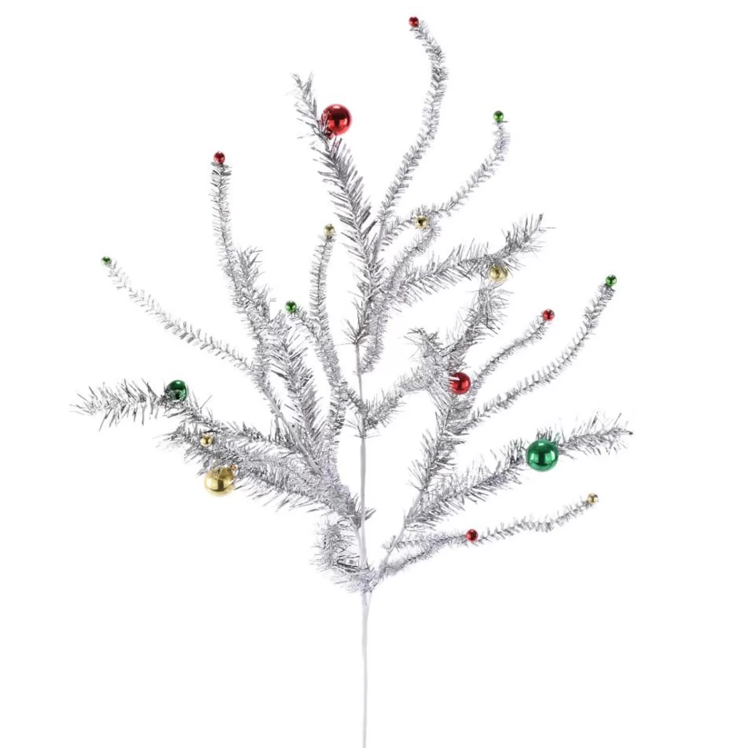 New Treetime Platinum Tinsel Ball Spray