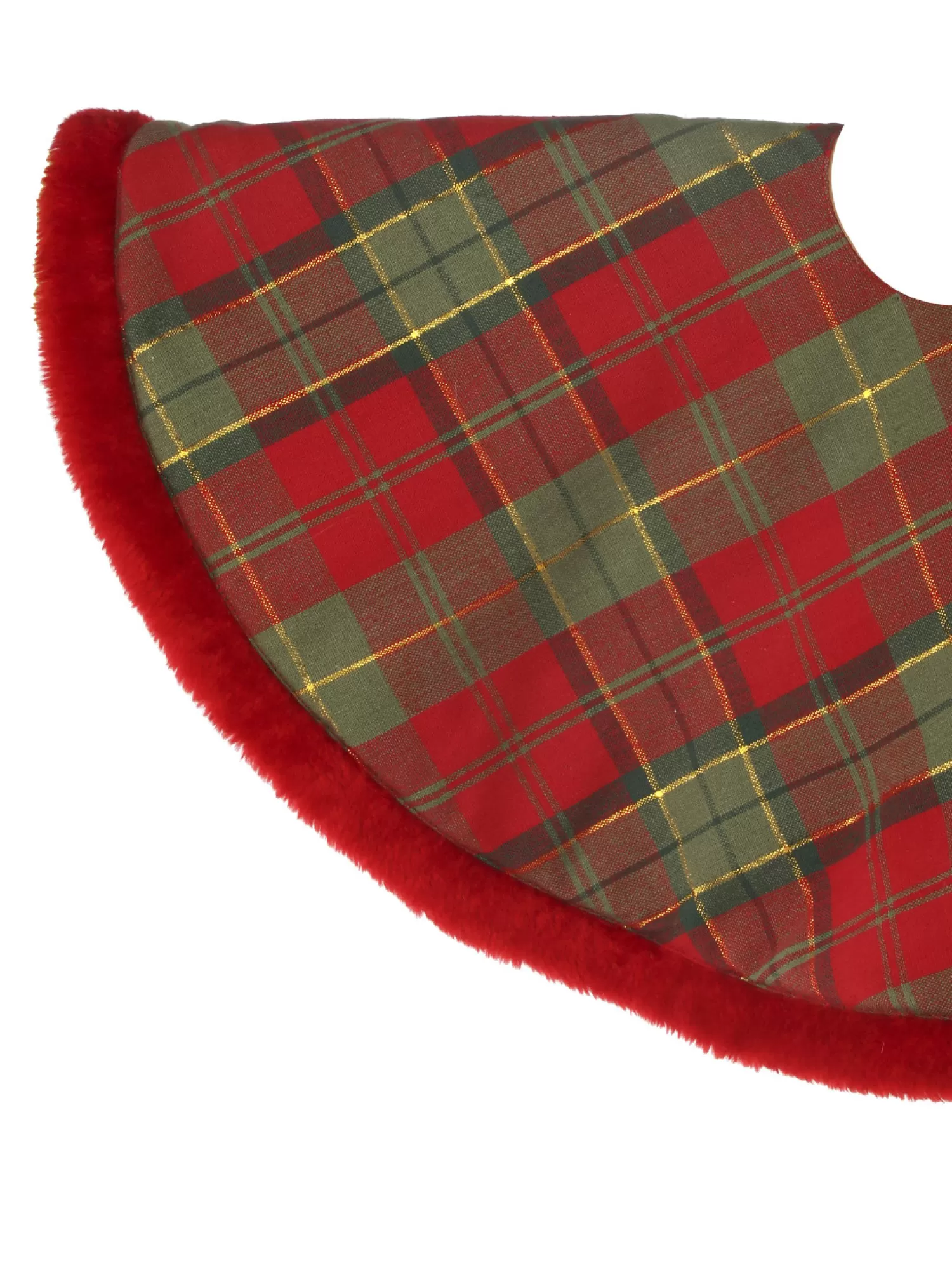 Cheap Treetime Red And Green Plaid Tree Skirt With Red Border 24"