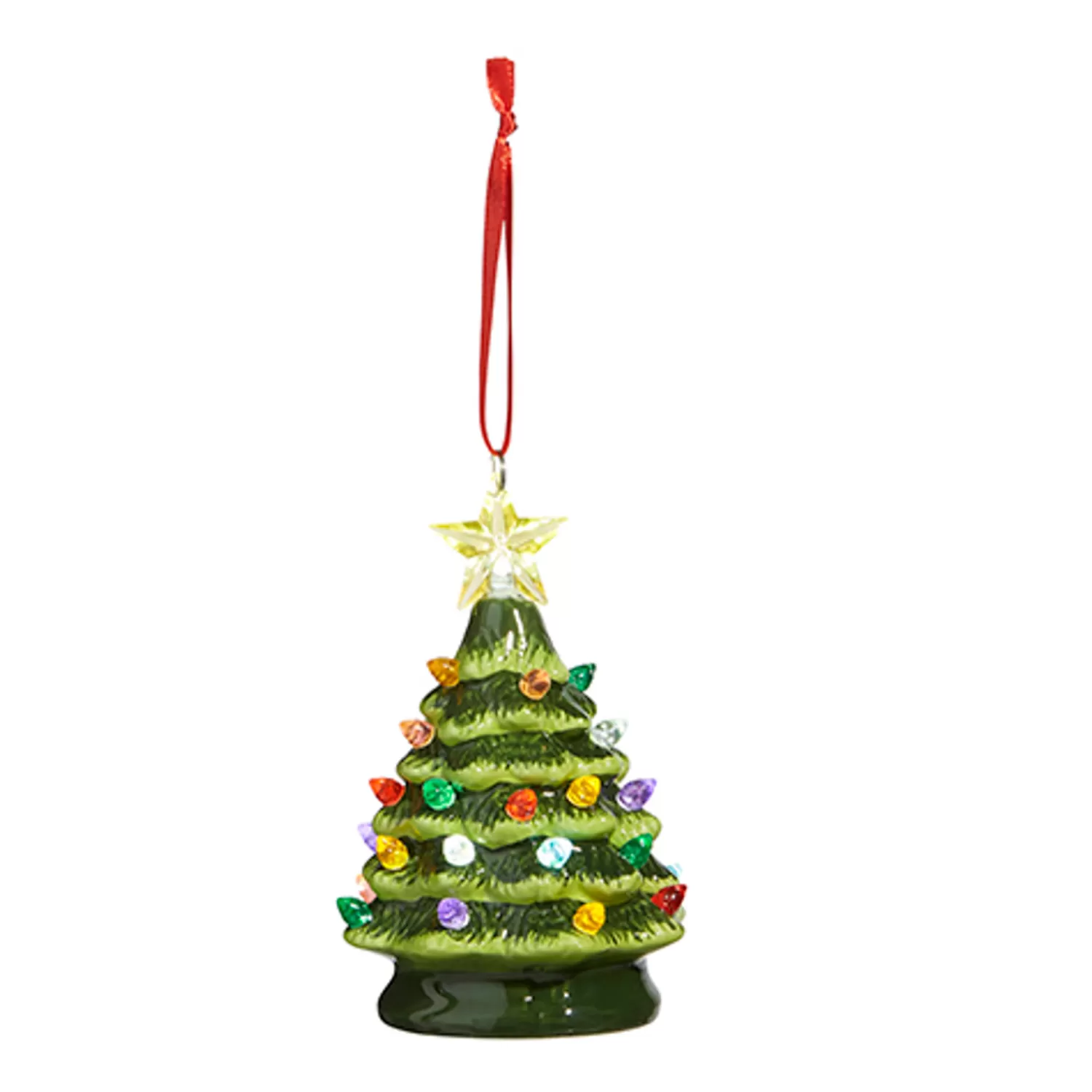 Clearance Treetime Vintage Green Lighted Tree Ornament 5.25"